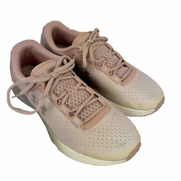 Under Armour Size 9 Bandit 4 Pink Grey Running Sneakers Shoes 3020357 - Picture 5 of 13